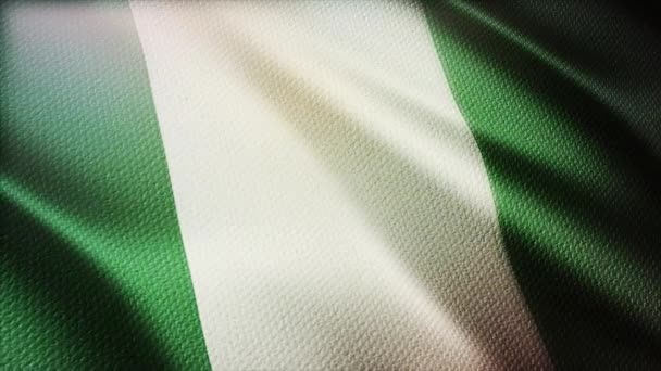 4k Nigeria drapeau national ridules vent dans fond de boucle sans couture nigériane
. - Séquence, vidéo