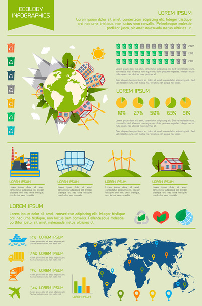 Ekologie infographic sada - Vektor, obrázek