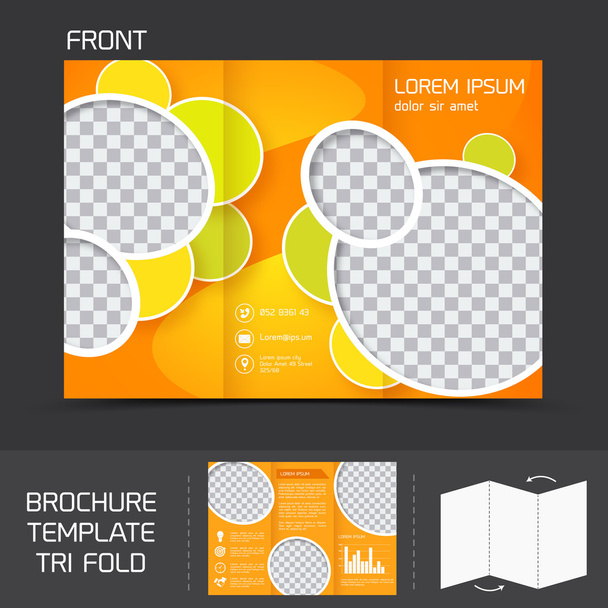 パンフレット テンプレート三つ折 - ベクター画像