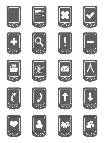 chytrý telefon sady ikon - Vektor, obrázek