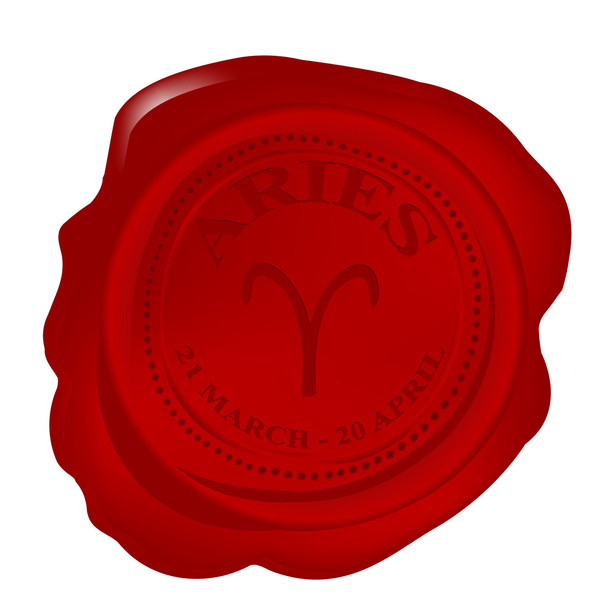 Sello de cera con símbolo del zodíaco aries
 - Foto, imagen