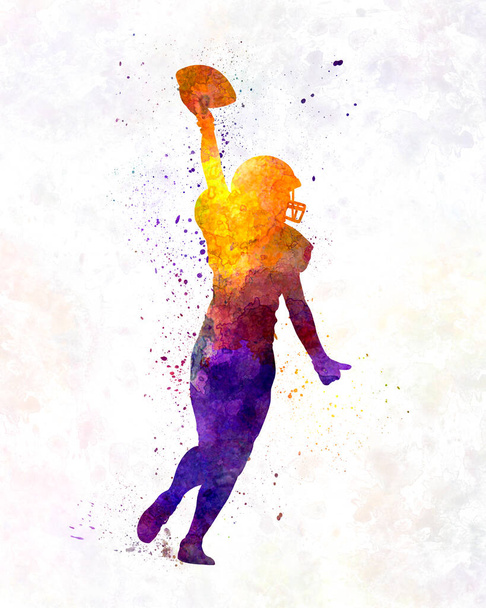 Amerikai futball női játékos akvarell - Fotó, kép