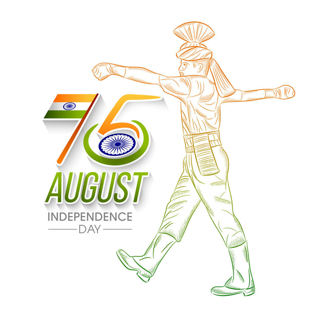 Εικονογράφηση της ημέρας ανεξαρτησίας της Ινδίας, 15 Αυγούστου. - Διάνυσμα, εικόνα