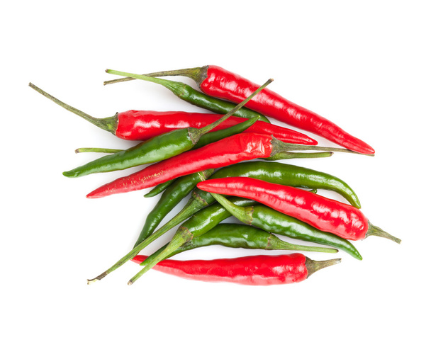Red and green hot chili peppers - Photo, Image