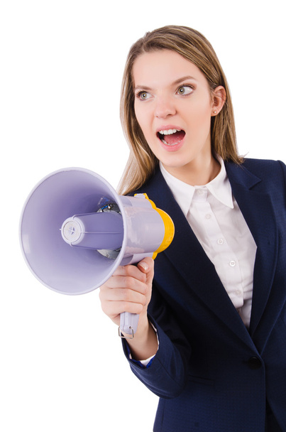 Woman with loudspeaker - Foto, Imagem