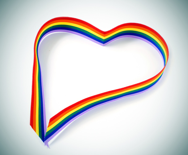heart-shaped rainbow ribbon - Photo, Image