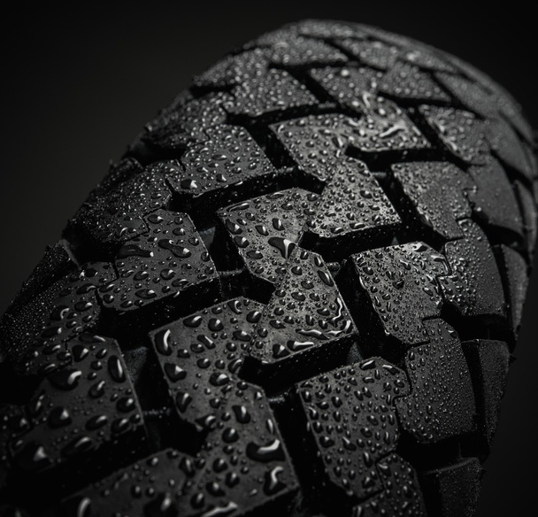 Close-up tiro de pneus de motocicleta clássica banda de rodagem
  - Foto, Imagem