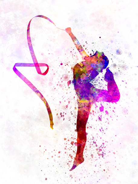 Rhythmoc Gimnastyka kobieta sylwetka - Zdjęcie, obraz