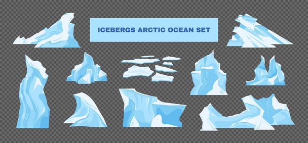 Icebergs Transparent Set - Vektör, Görsel