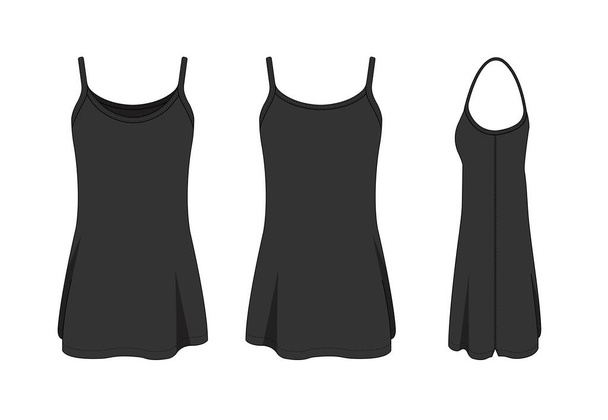 Woman long camisole dress template vector illustration - Vector, Image