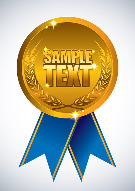 Gold Award Ribbon Badge - Vector, Imagen