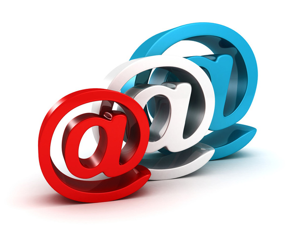 conjunto de colores brillantes en los símbolos de correo electrónico en blanco
 - Foto, Imagen
