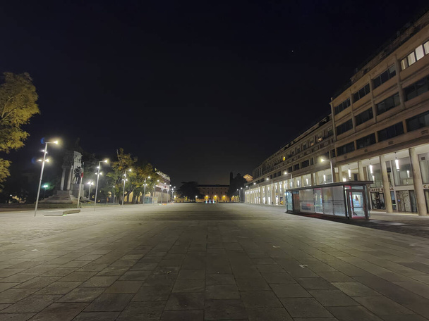 Night view of Victory Square in Reggio Emilia, Italy. High quality photo - Photo, Image