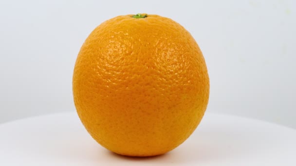 Orange Drehung auf weißem Hintergrund - Filmmaterial, Video