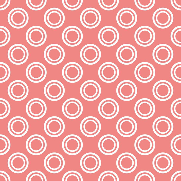 Padrão vetorial sem costura retro com pontos brancos no fundo rosa - Vetor, Imagem