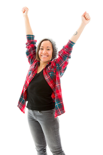 Woman with arms raised - Photo, Image