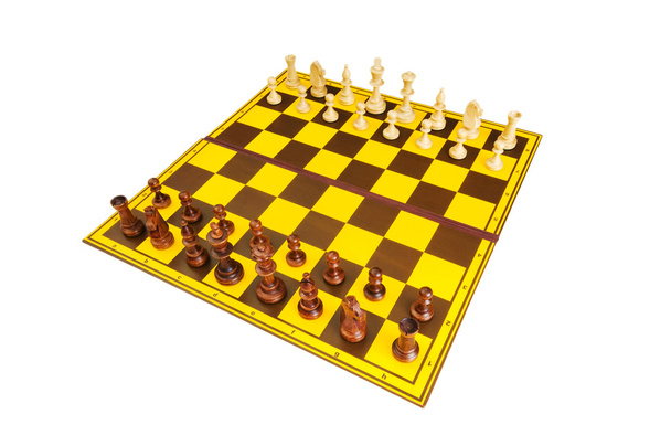 白い背景で隔離のチェスの数字 - 写真・画像