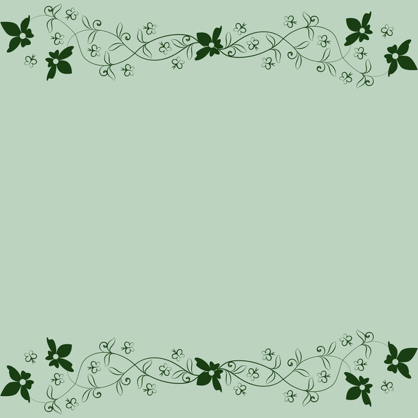 gently green background with floral reason and butterflies - Vector, Image