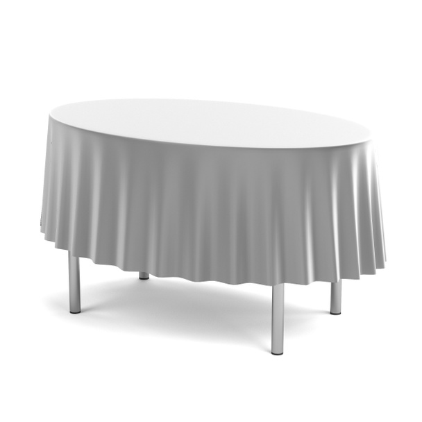 Realistic 3d render of table with tablecloth - Photo, Image