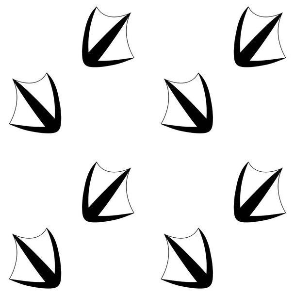 Empreintes de canard motif sans couture. Motif à thème oiseau noir et blanc pour le design, avatars, icônes, autocollants, illustrations de blog, textiles, emballages, papier d'emballage - Vecteur, image