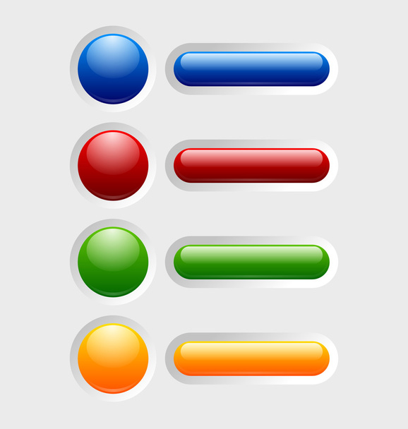 Colorful glossy buttons - Vector, Image