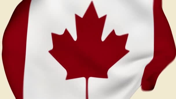 Canada Crumpled Fabric Flag Intro. Bandera de Canadá. Banner de Canadá. Banderas de Norteamérica. Celebración. Día de la Bandera. Patriotas. Animación realista 4K. Textura superficial. Tejido de fondo. - Metraje, vídeo