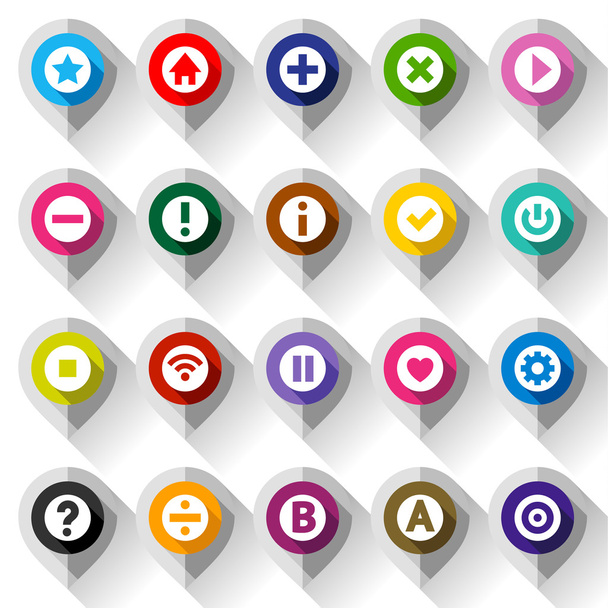 Carte icônes colorées, sur papier gris plié
 - Vecteur, image