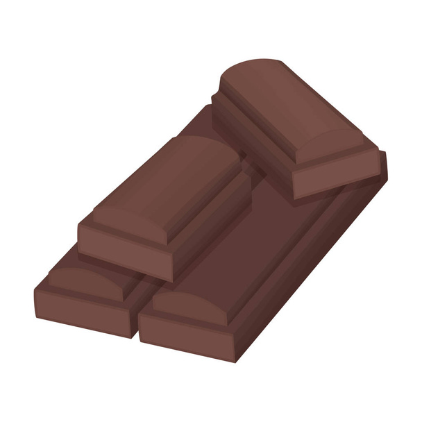 Chocolate vector icon.Cartoon vector icon isolated on white background chocolate. - Vector, Image