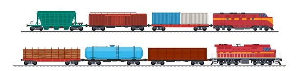 Vlakové nákladní vozy, - Vektor, obrázek