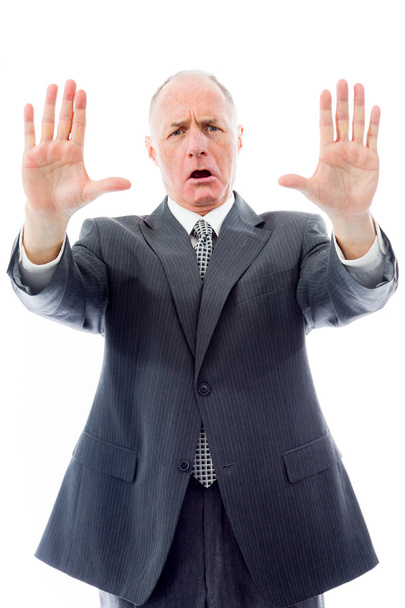 Businessman stopping with hand gesture - Photo, Image