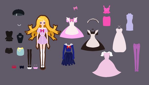 Paper doll outfit set - Vector, Image
