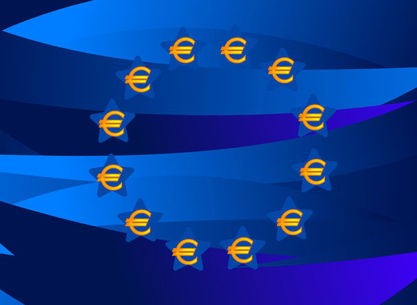 europe flag, europe money signs - Vektor, Bild