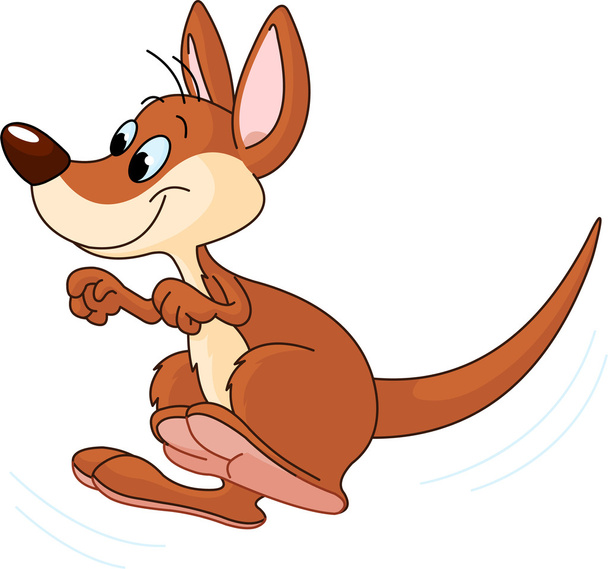 Cute Australian Kangaroo jumping - Vector, Image
