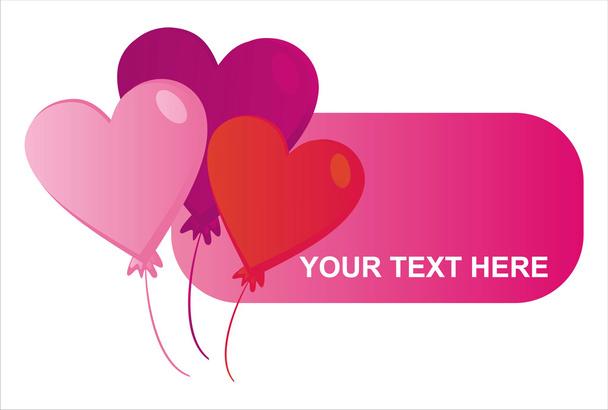 St. valentine's day banner with balloons - Vector, Image