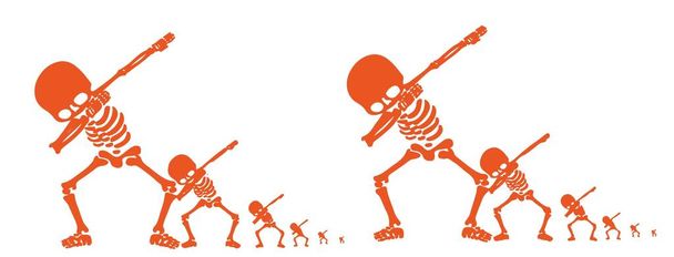 Squelette barboter, un groupe de Squelettes faire barboter - Vecteur, image