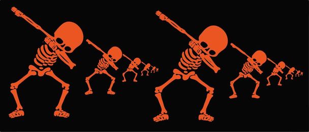 Csontváz dabbing, egy csoport csontváz csinál dab - Vektor, kép