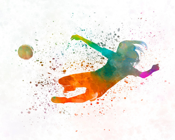 Football féminin 14 en aquarelle - Photo, image
