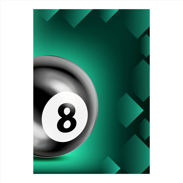 Billiards Hit And Aiming Ball Game Poster Vector - Vector, Image