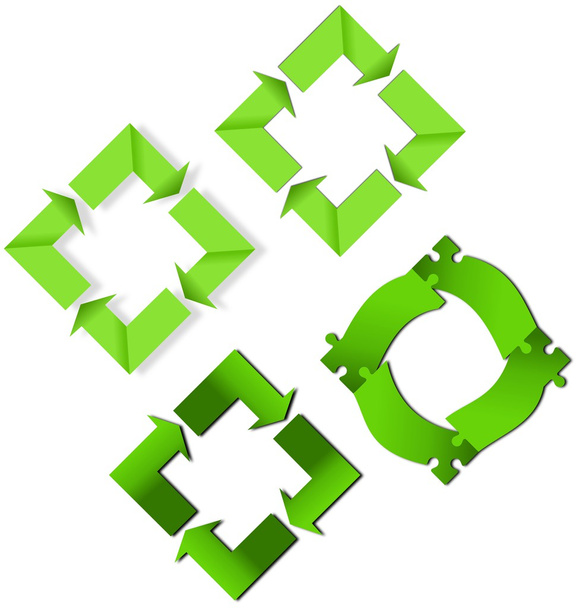 Verschiedene grüne Recyclingschilder - Foto, Bild