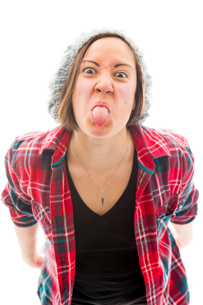 Mujer sacando la lengua
 - Foto, imagen