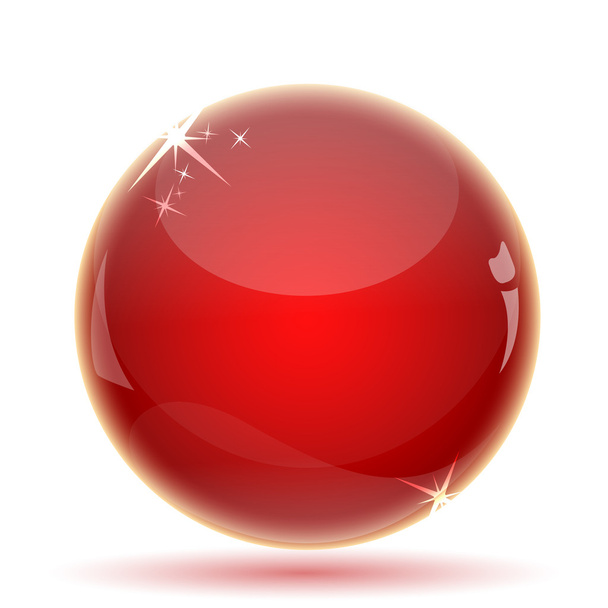 Darstellung der roten Kristallkugel auf isoliertem Hintergrund - Foto, Bild