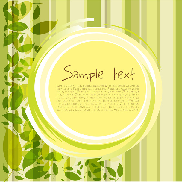 illustration of natural card with leaves and sample text - Foto, Imagen