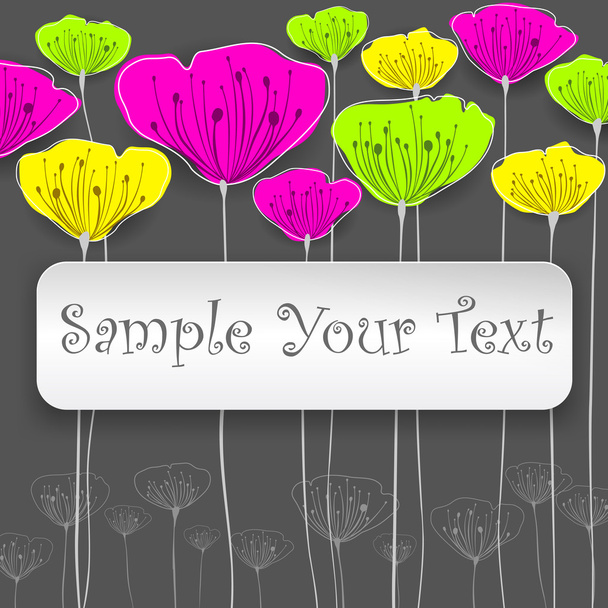 Stylized flowers card - Vector, Imagen