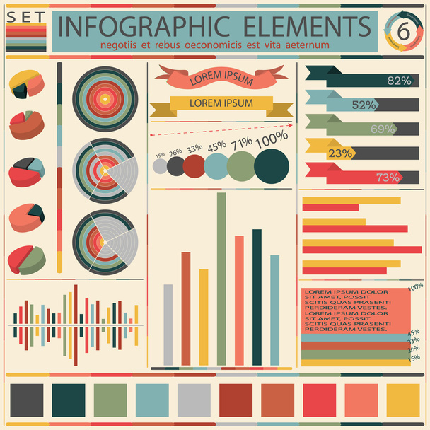 Set elements of retro infographics. Vector - Wektor, obraz