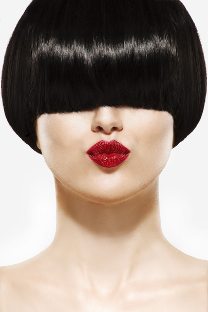 Fringe Hairstyle Beauty Girl with short Hair - Foto, imagen