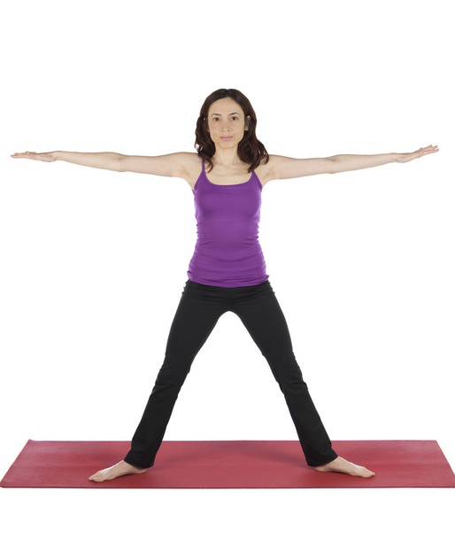 Mulher em cinco pontas Star Pose em Yoga
 - Foto, Imagem