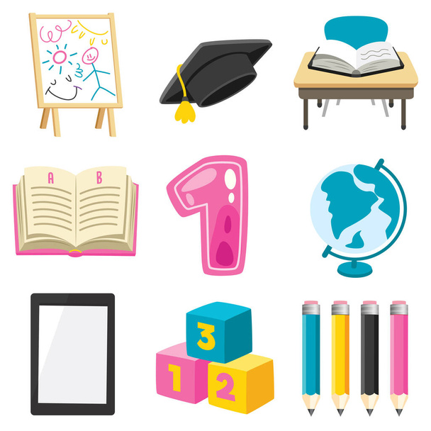 School Supplies For Children Education - Vector, Image
