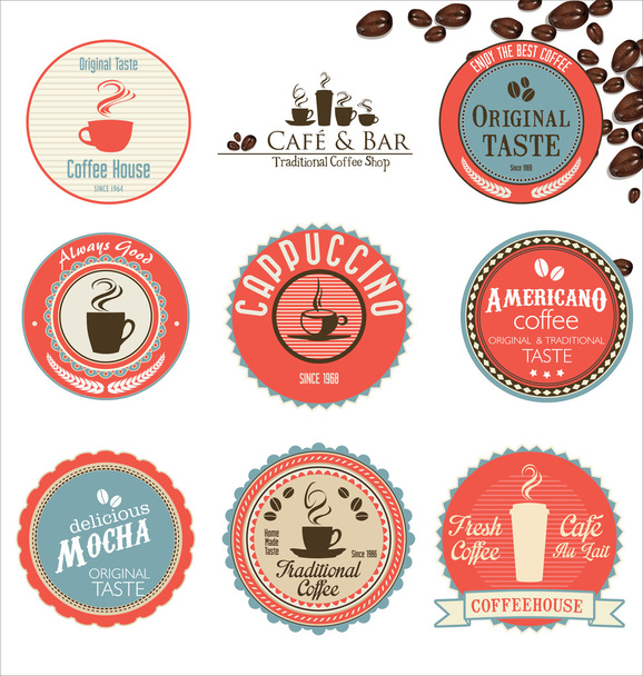 Coffee retro badges collection - Vecteur, image