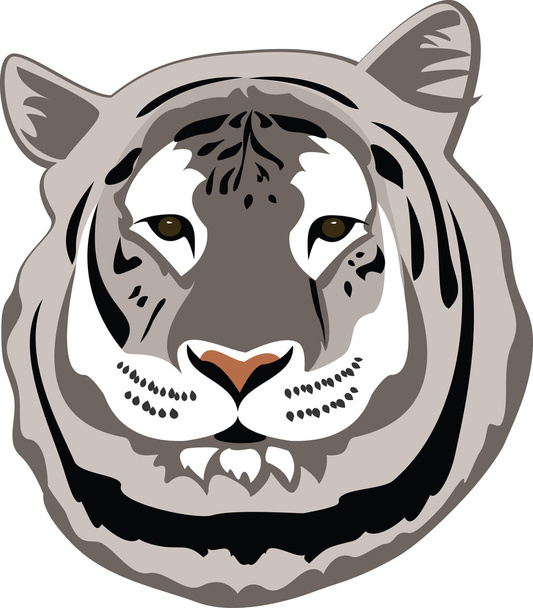 Bengaalse tijger gezicht wit - Vector, afbeelding