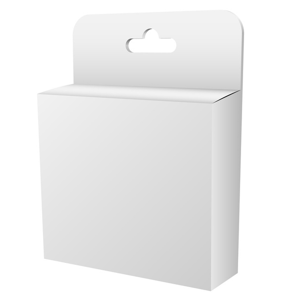 Blank white hanging retail box - Διάνυσμα, εικόνα